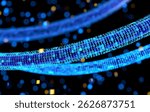 Digital data transfer with cyber security concept. 3D illustration