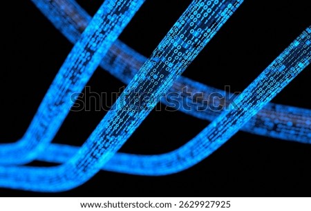 Digital data transfer with cybersecurity concept. 3D illustration
