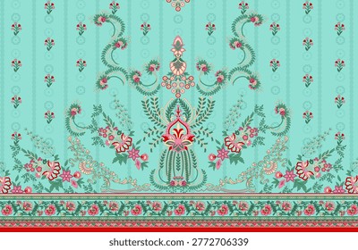 Digital design and ethnic border in digital printing
