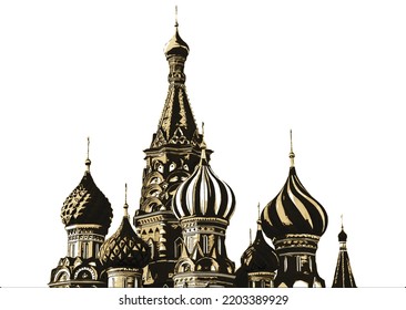 Digital design Moscow  St  Basil Cathedral white background