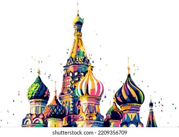 Digital design Moscow  St  Basil Cathedral white background