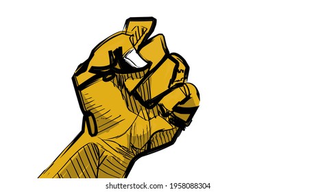 Digital Drawing Of A Fist