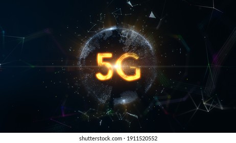 Digital Earth AI Technology 5G Network, Globe Holographic Technology Concept.3D Rendering.
