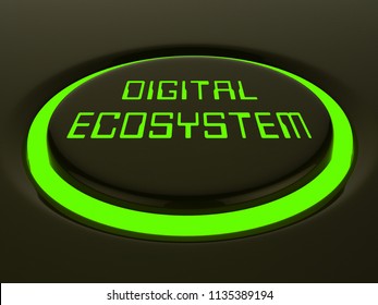 Digital Eco System Data Interaction 3d Rendering Shows Internet Ecosystem Structure And Technology Across The Globe 