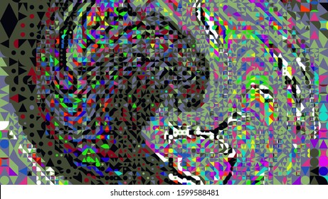 Digital effects. Multicolor abstract background. Colorful pattern. Creative graphic design for poster, brochure, flyer and card. Unique wallpaper. 
Backdrop for web, fabric and notepad cover.