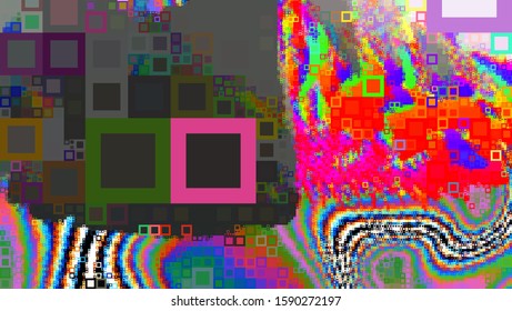 Digital effects. Vibrant abstract background. Colorful pattern. Geometric texture. Festive decoration.