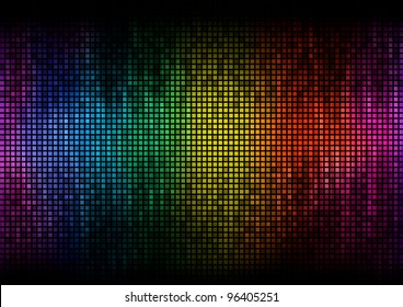 Digital Equalizer Color Pixels Amplitude Level Display Disco Effect