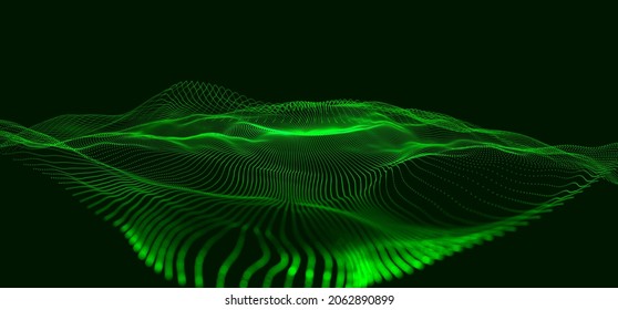 Digital Field And Dot Structure 3D Illustration. Coded Funnel Of Clusters. Sorting Data. Big Data Analytics Flow. Classification Of Information. Calculation Algorithms