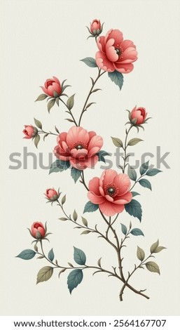 Digital flower creation for textile Unique Design Flower