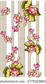 digital flower design background pattern print