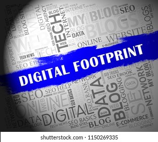 Digital Footprint Website Cyber Track 2d Illustration Shows Evidence Of Online Websites Visited Or Virtual Trail