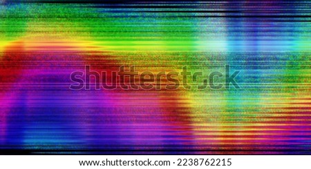 Digital glitch and distortion noise effect rainbow flag banner. Futuristic cyberpunk tv media error design. Retro futurism, web punk, rave DJ lgbtq+ aesthetic neon colors layout. Old visual screen	