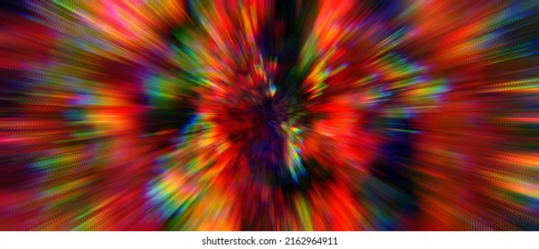 Digital Glitch And Distortion Red Rays Of Lights Effect. Futuristic Cyberpunk Acid Fantastic Movement And Speed Beams. Visual Movement Power Design, Rave DJ Techno Party Fun Energy Christmas Design	