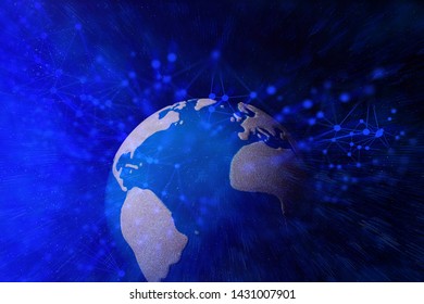 digital global technology network world online, deep learning, system of internet, cyber hacker, telecomunication signal, 3d illustration rendering background