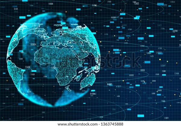 Digital Glowing Globe Forex Chart Ai Stock Illustration 1363745888 - 