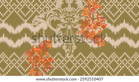digital hand drawn allover and border designs beautiful ethnic designs 