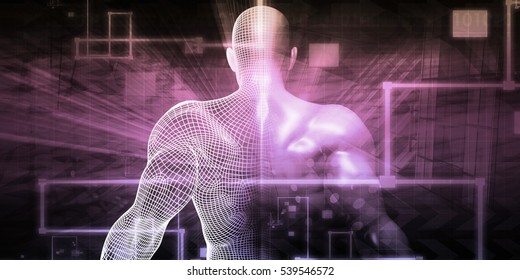 Digital Health System Software and Body Technology as Concept 3D Illustration Render
