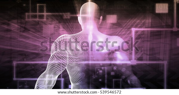 Digital Health System Software and\
Body Technology as Concept 3D Illustration\
Render