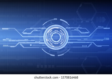 Digital Hitech Pattern On Dark Blue Stock Illustration 1570816468 ...