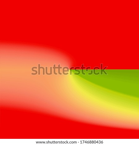 digital illsutration. A red shape cutting a yellow plane
