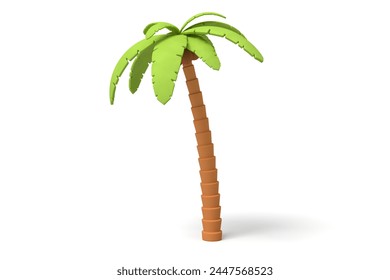 Digital illustration of a 3D palm tree angle. 3D Illustration