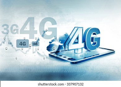 Digital Illustration Of 4g Tablet Pc