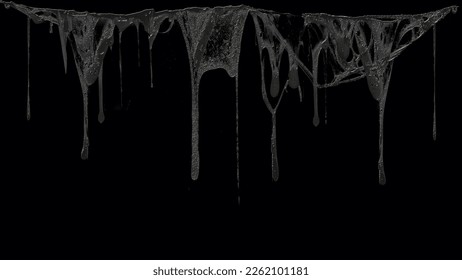 A digital illustration of ablack background with a layer of slime dripping across the top.