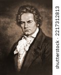 Digital illustration of Beethoven