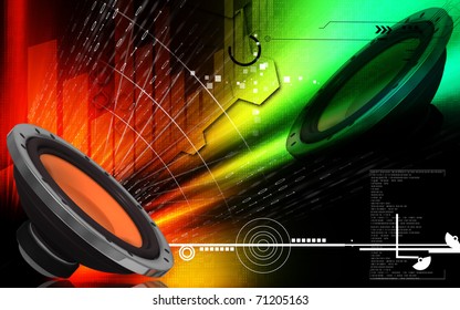 Digital illustration of car stereo in colour background