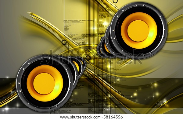 Digital\
illustration of car stereo in colour\
background	