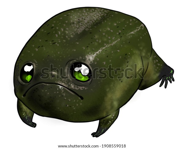 Digital Illustration Cartoon Black Rain Frog Stock Illustration 1908559018