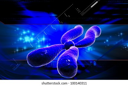 Digital Illustration Chromosome Colour Background Stock Illustration ...