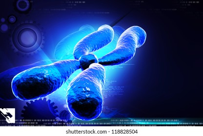 Digital Illustration Chromosome Colour Background Stock Illustration ...