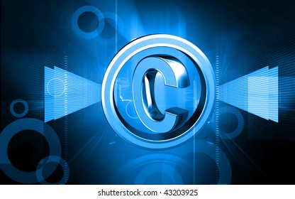 Digital Illustration Copy Right Symbol Colour Stock Illustration 43203925