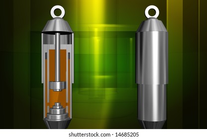 Digital Illustration Of Cross Section Shock Absorber Digital Illustration Of Cross Section Shock Absorber