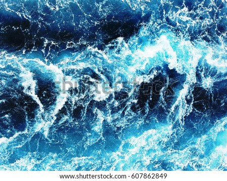 Similar – Foto Bild Durststrecke / Wasser ohne Ende. Kielwasser von einem Schiff.