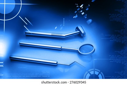 Digital illustration of  Dental equipment in colour background 