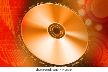 Digital illustration of Disk in colour background	