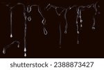 A digital illustration of dripping drool or slime on a black background. 