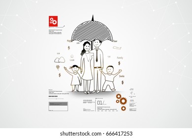 Digital Illustration Of Family Safety Concept