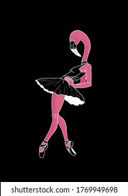 Digital Illustration Of A Flamingo Dancer