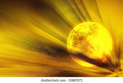 Digital illustration of globe background	