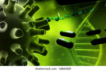 Digital illustration of Herpes Simplex Virus	