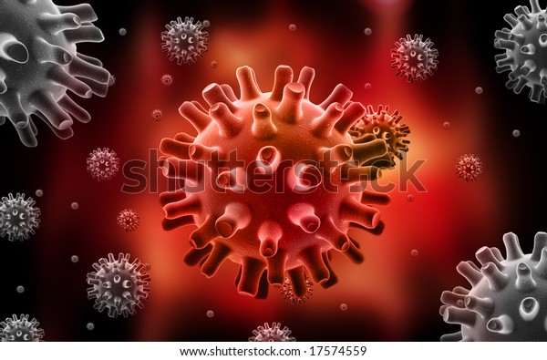 Digital Illustration Herpes Simplex Virus Stock Illustration 17574559