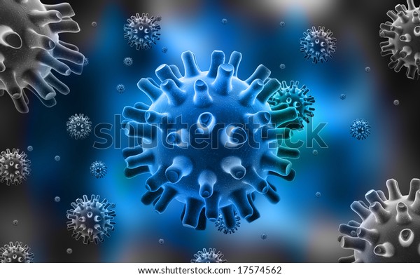 Digital Illustration Herpes Simplex Virus Stock Illustration 17574562