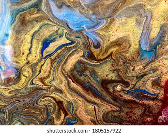 Digital Illustration Inspired By Earthy Colors Of Sand And Cool Tones Of Coastal Waterfronts. Marbled Together As They Flow Throughout Its Digital Boundaries.