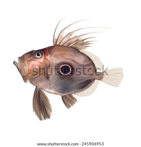 Similar – Image, Stock Photo Raw John Dory fish in metal tray