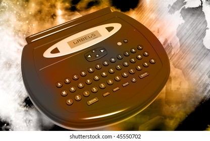 Digital Illustration Of  A Label Maker  In Colour Background