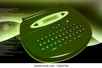 Digital Illustration Of  A Label Maker  In Colour Background