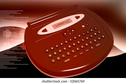 Digital Illustration Of  A Label Maker  In Colour Background